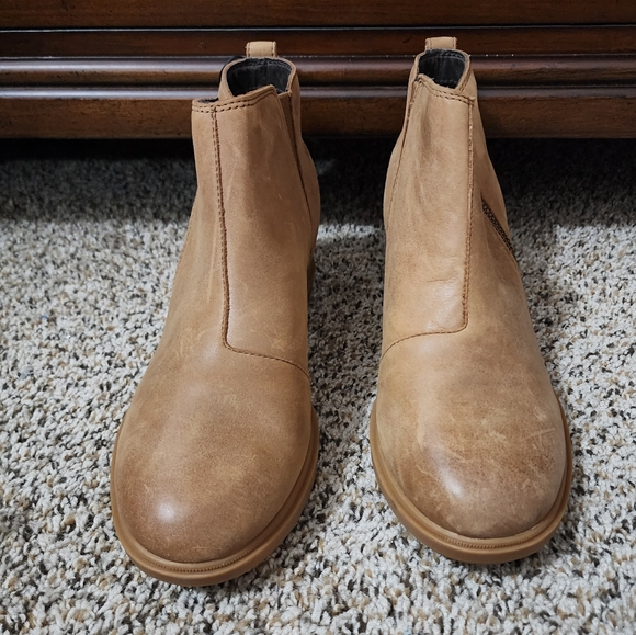 Sorel Evie II Women's 11 Leather Waterproof Velvet Tan Zip Wedge Bootie - Picture 1 of 13